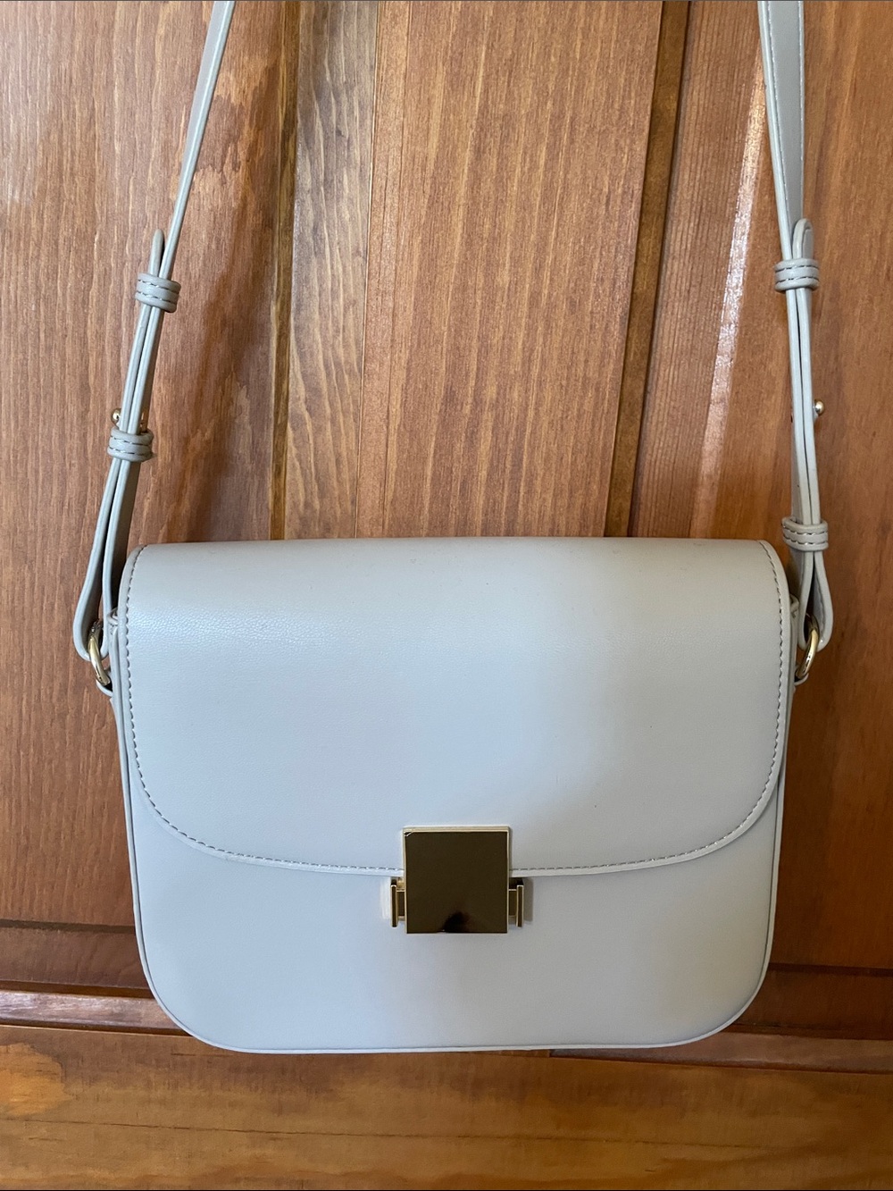 Loft Off White/Cream Crossbody Bag with Gold Hardware